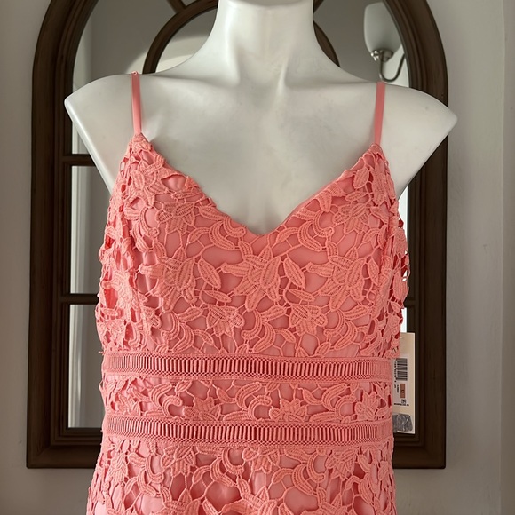 Eliza J. Asymmetric Hem Lace Dress in Pink, Size 12 New w/Tag - Picture 10 of 10